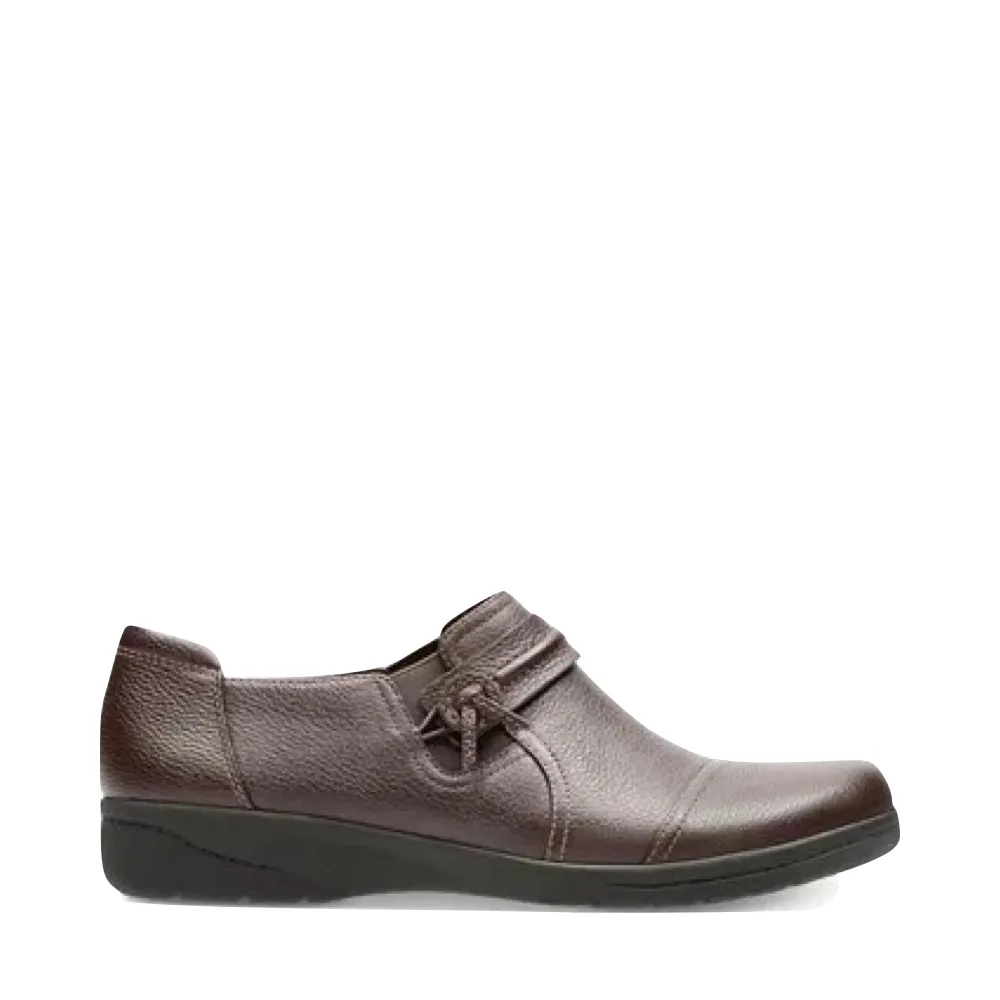 Clarks Women's Cheyn Madi Leather Slip On in Dark Brown