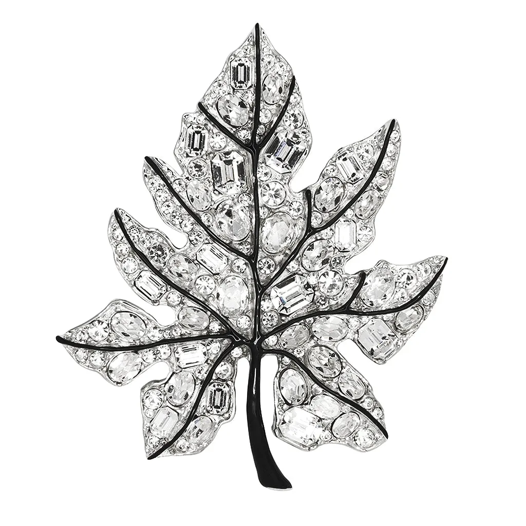 Crystal Leaf Pin