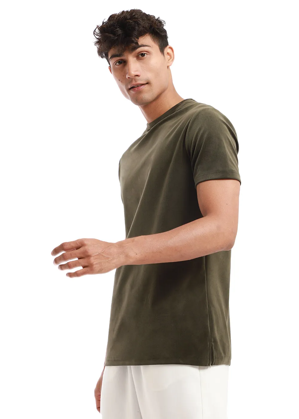 Dark Olive Suede T-shirt