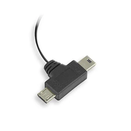 Dual-Tip USB Cable to Micro USB and Mini USB | Retractable Cord