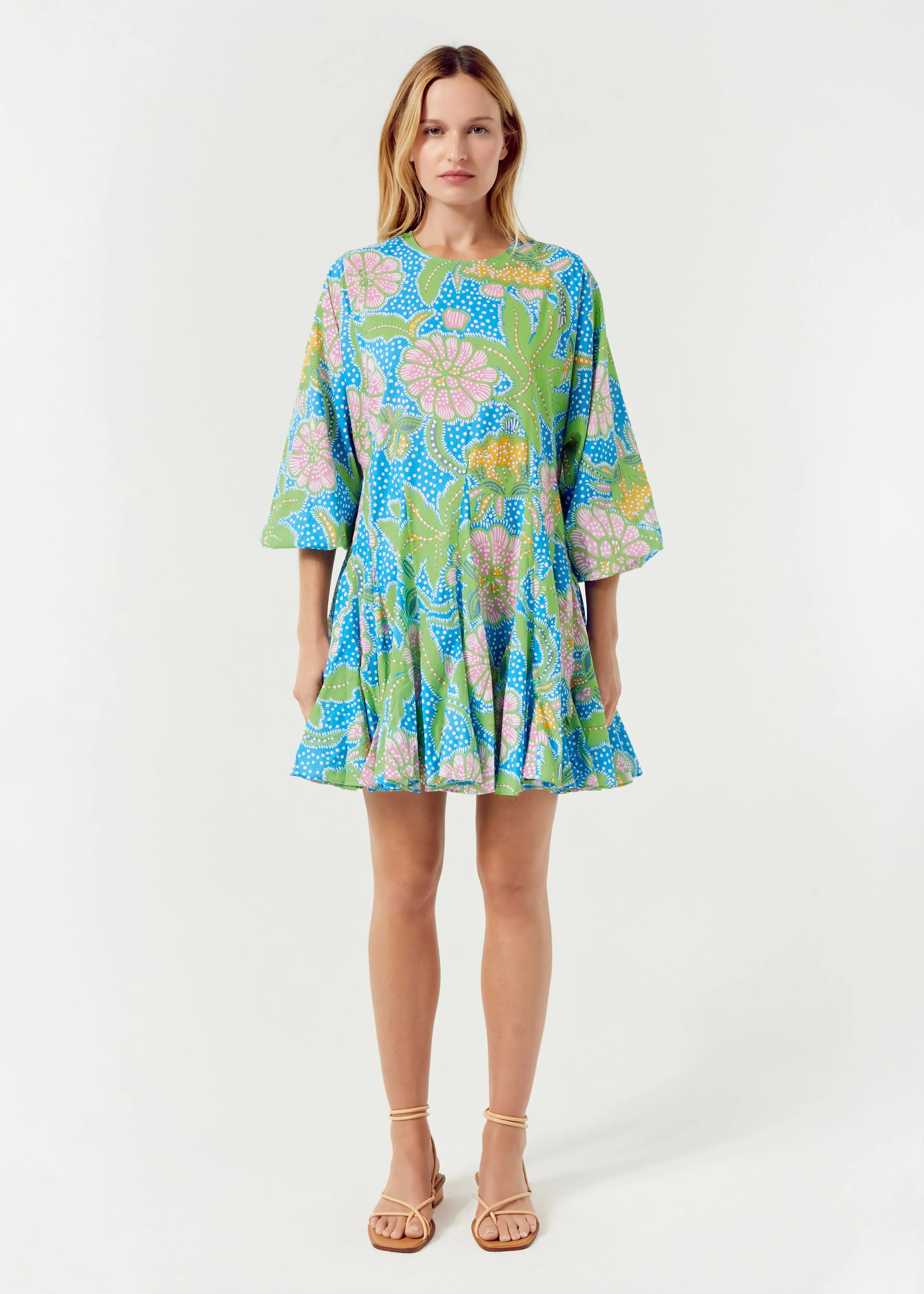 Ella Dress | Blue Psychedelic Flower Grande