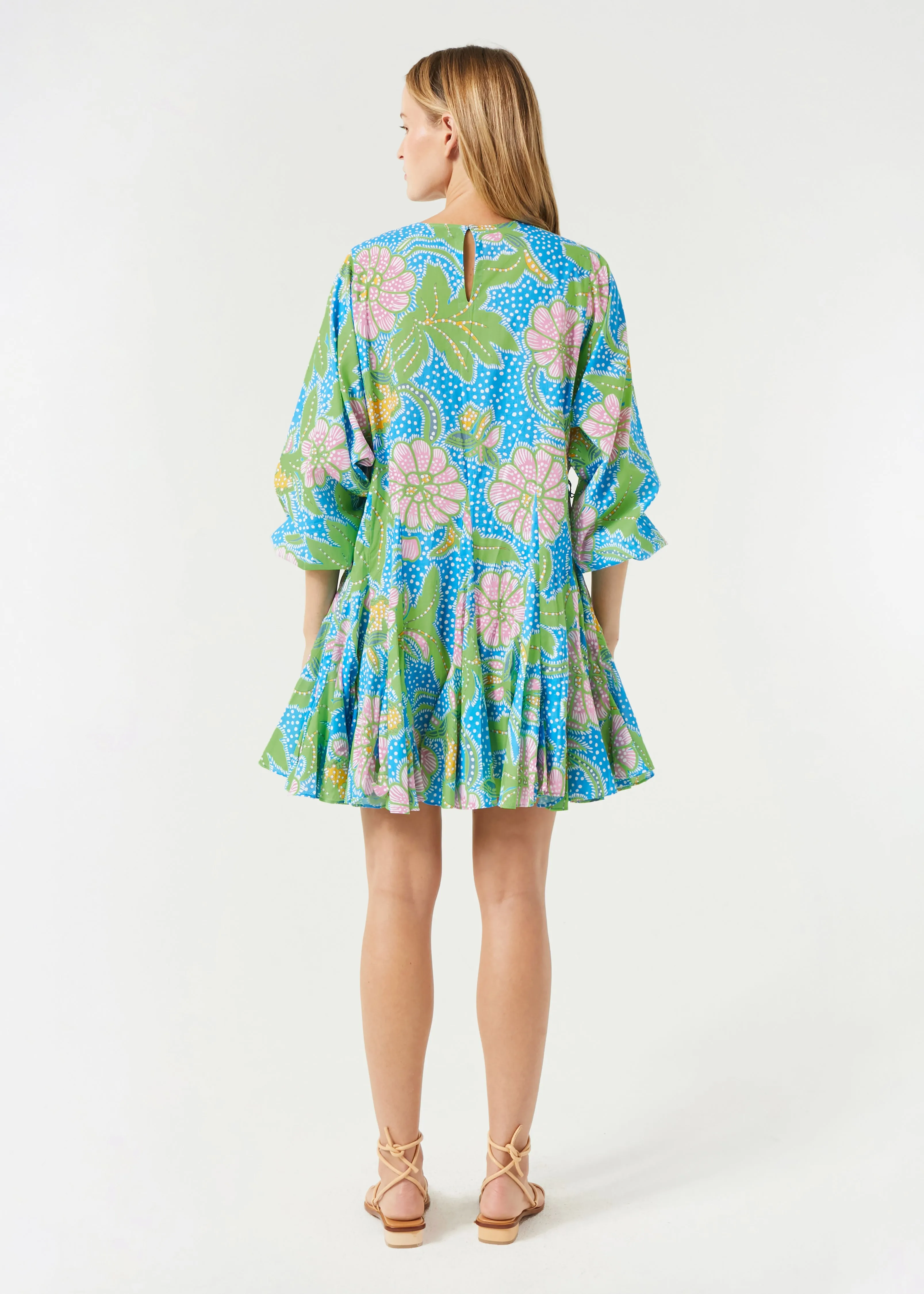 Ella Dress | Blue Psychedelic Flower Grande