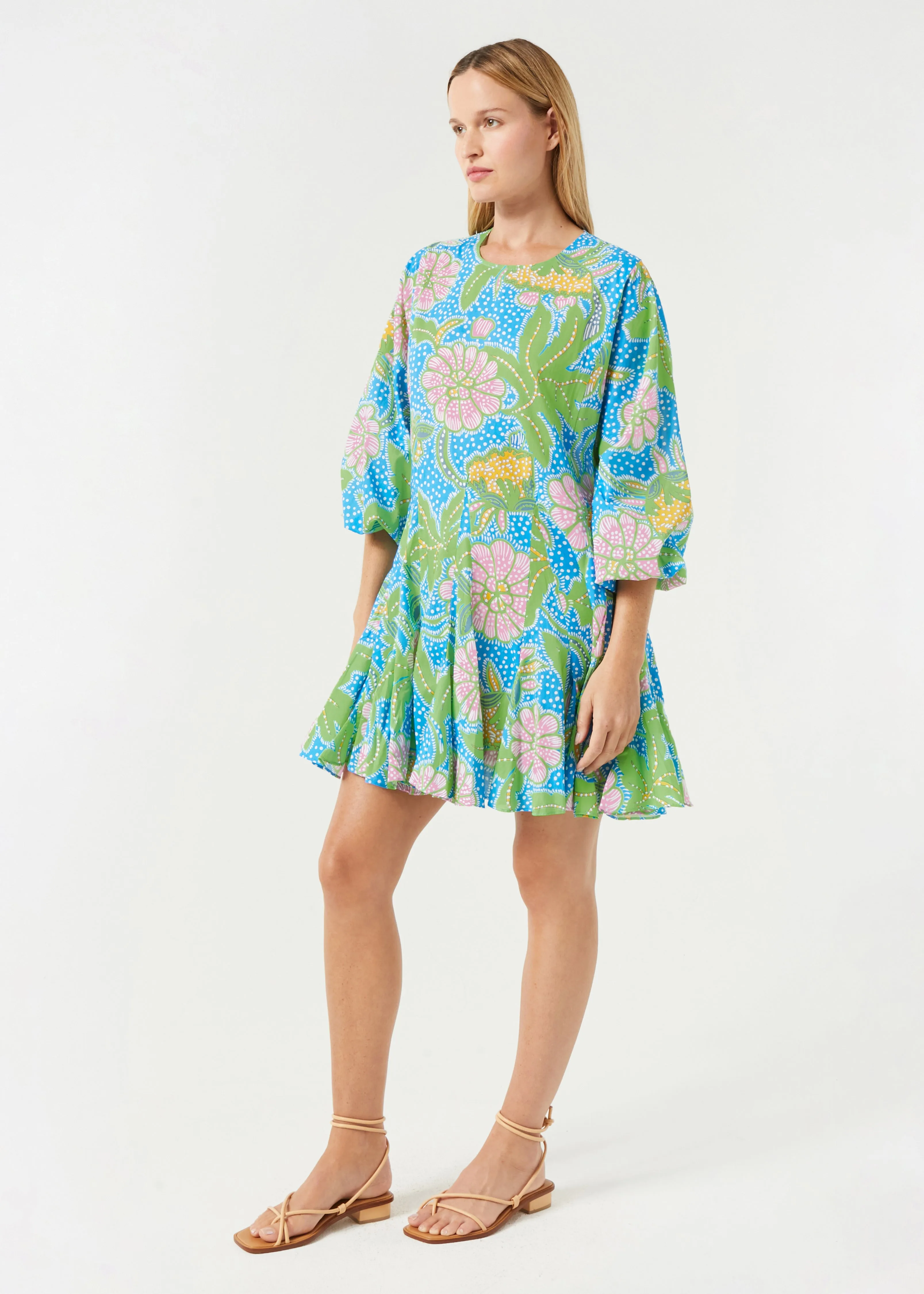 Ella Dress | Blue Psychedelic Flower Grande