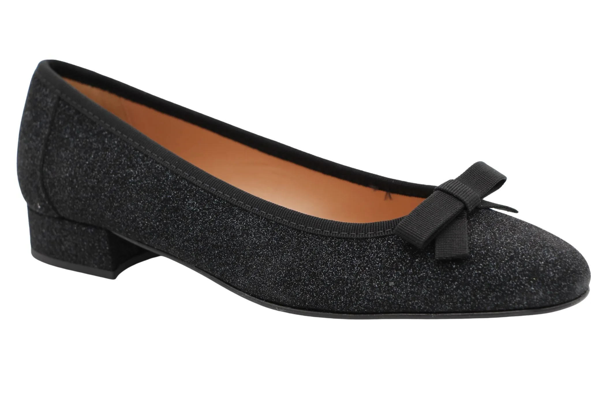 Fabucci Black Shimmer Ballet Flat with Bow