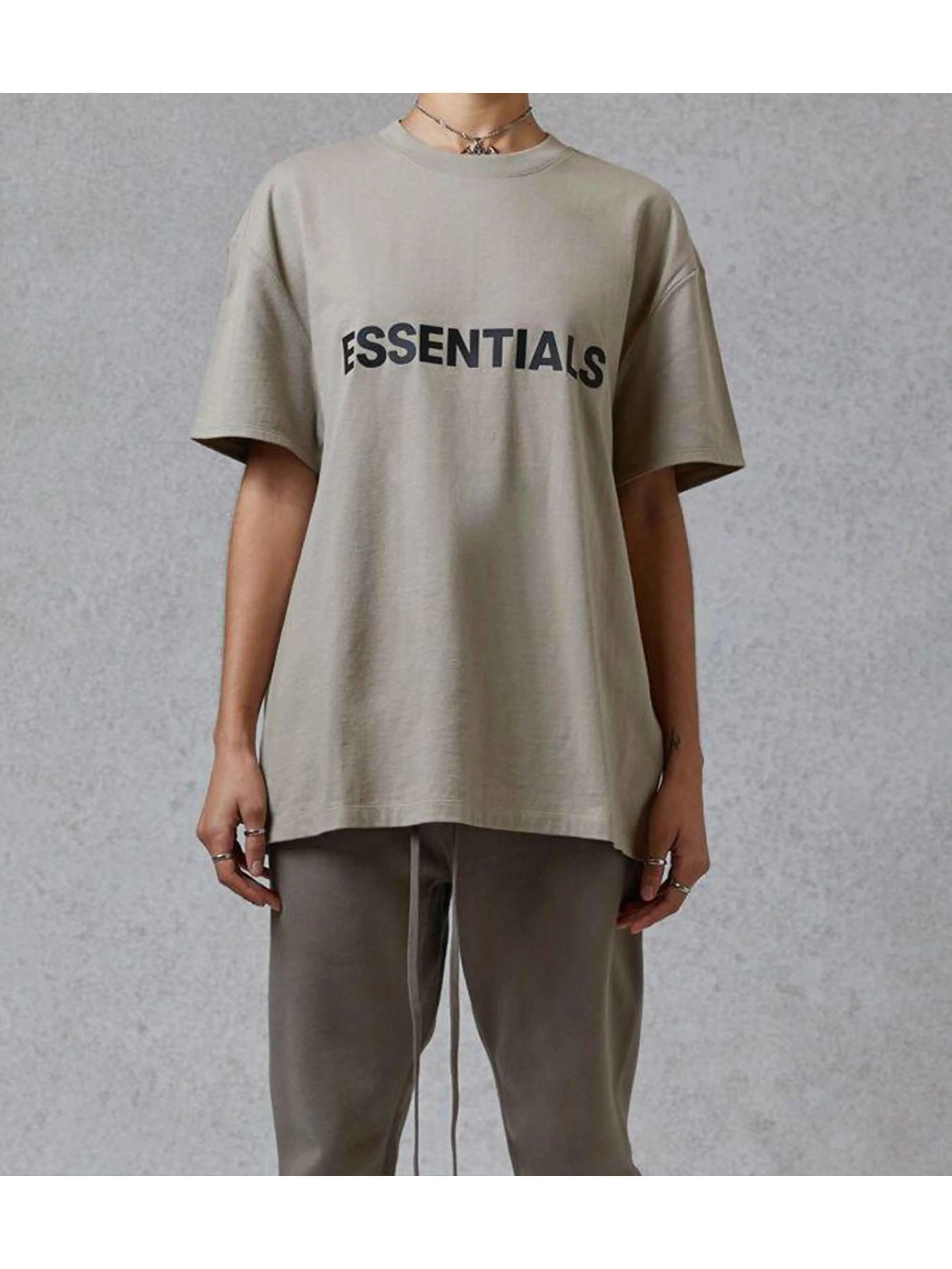 Fear Of God Essentials Front Logo T-Shirt Olive