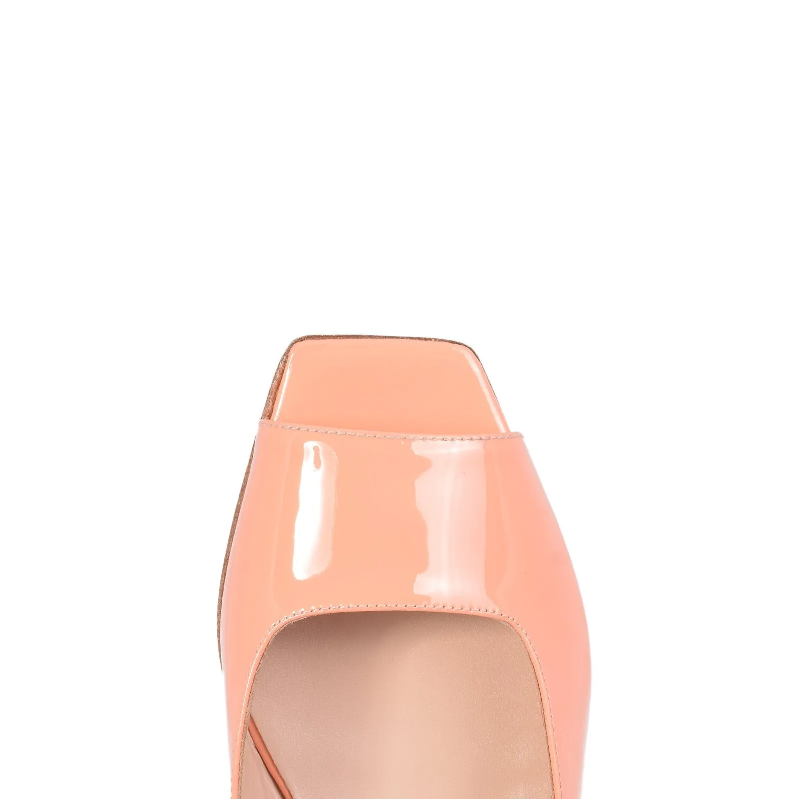 Flat Square Mule In Peach