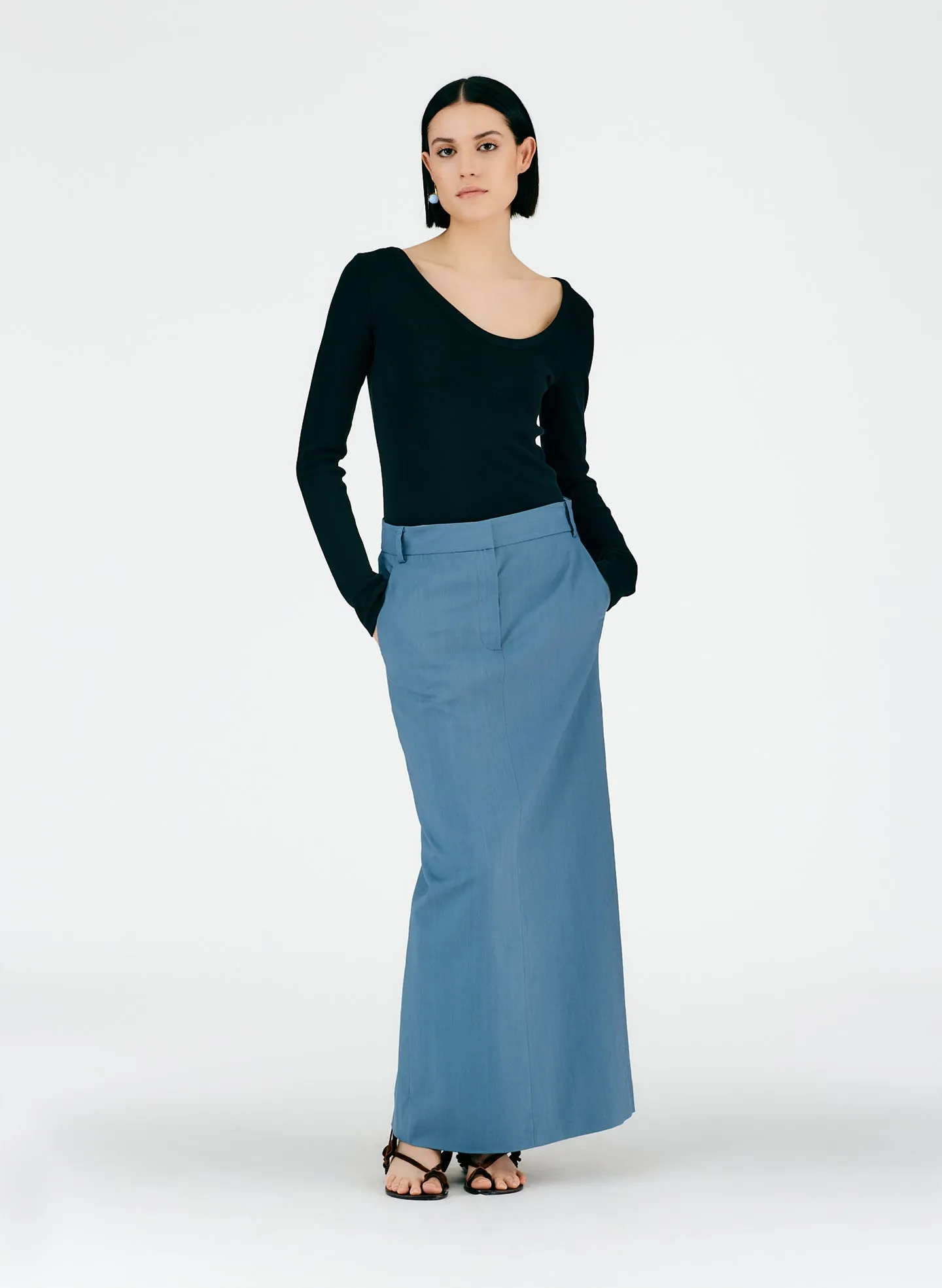 Fluid Suiting Maxi Trouser Skirt