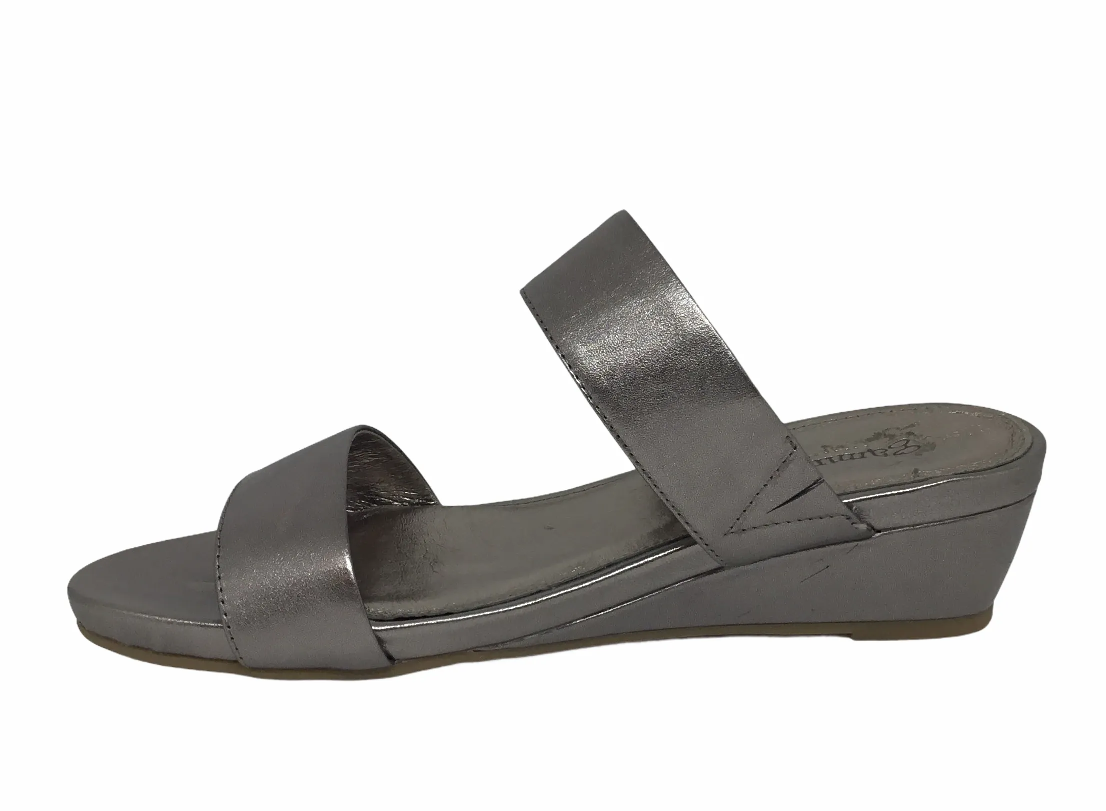 Gamins Raeia Pewter Metallic Leather Slide