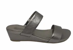 Gamins Raeia Pewter Metallic Leather Slide