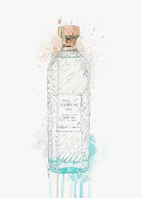 Gin Bottle Wall Art Print 'Hebridean Hue'