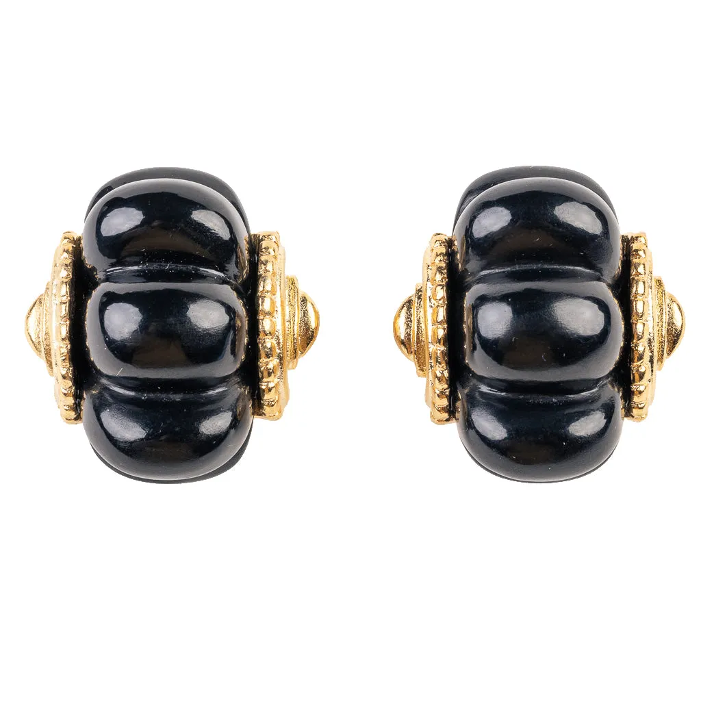 Gold and Black Shrimp Clip Earring