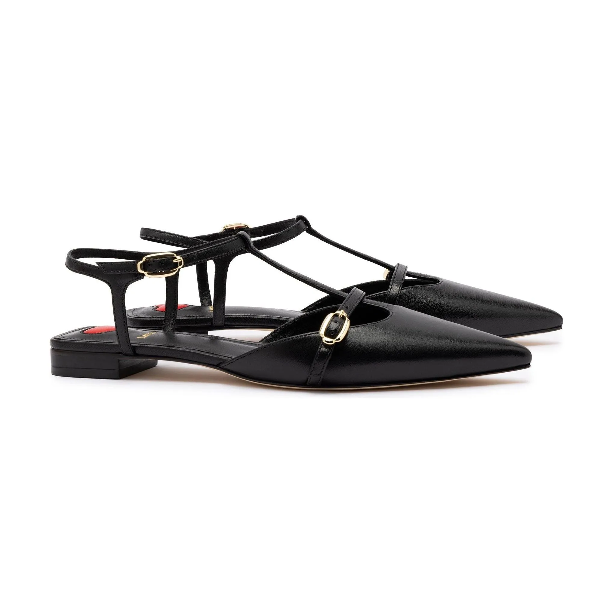 Grace Flat In Black Leather