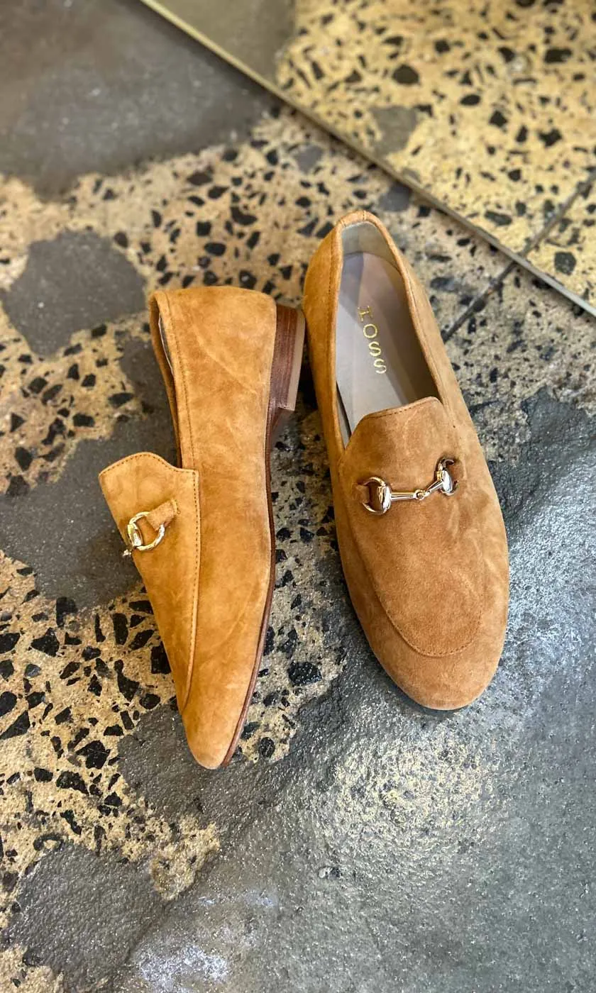 HOSS Suede Buckle Loafer - Tan