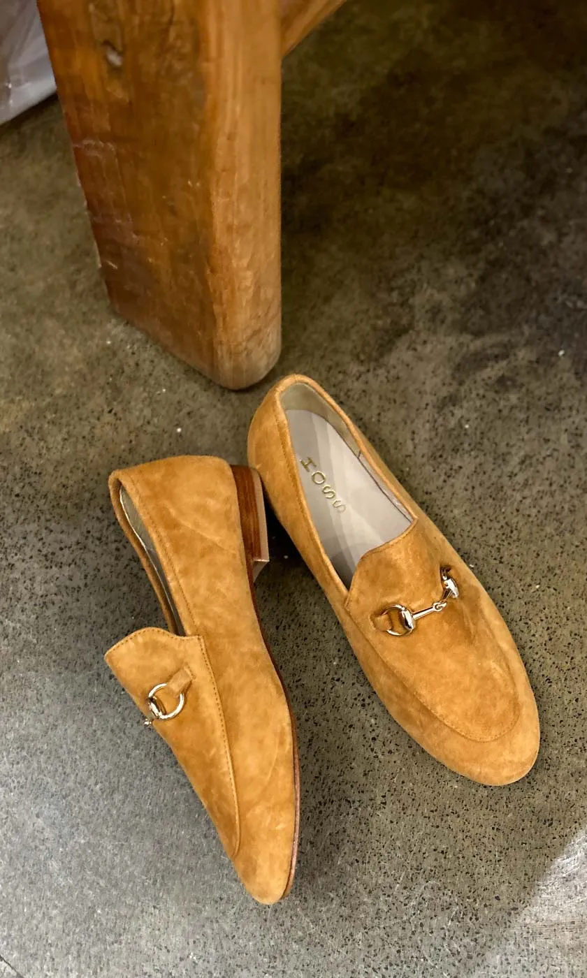 HOSS Suede Buckle Loafer - Tan