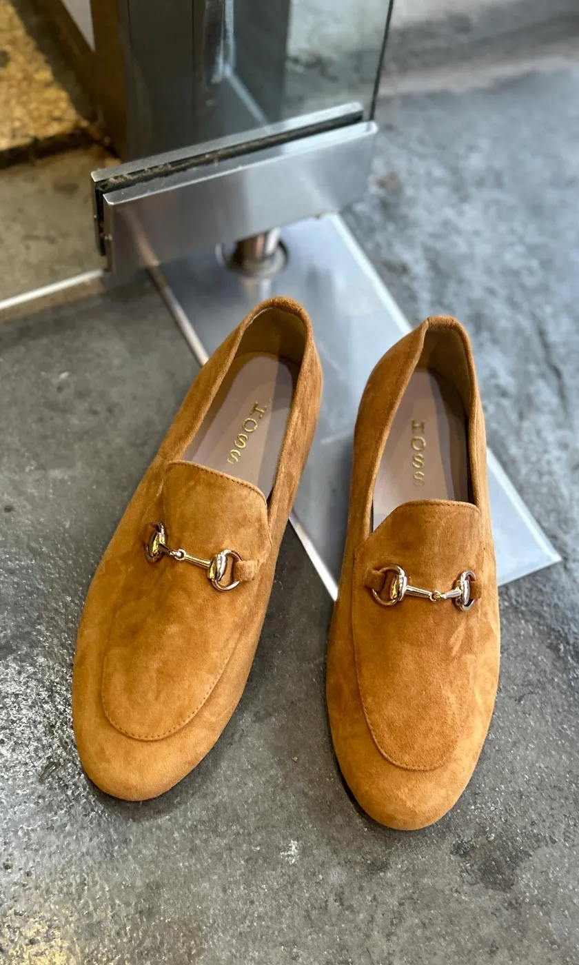 HOSS Suede Buckle Loafer - Tan