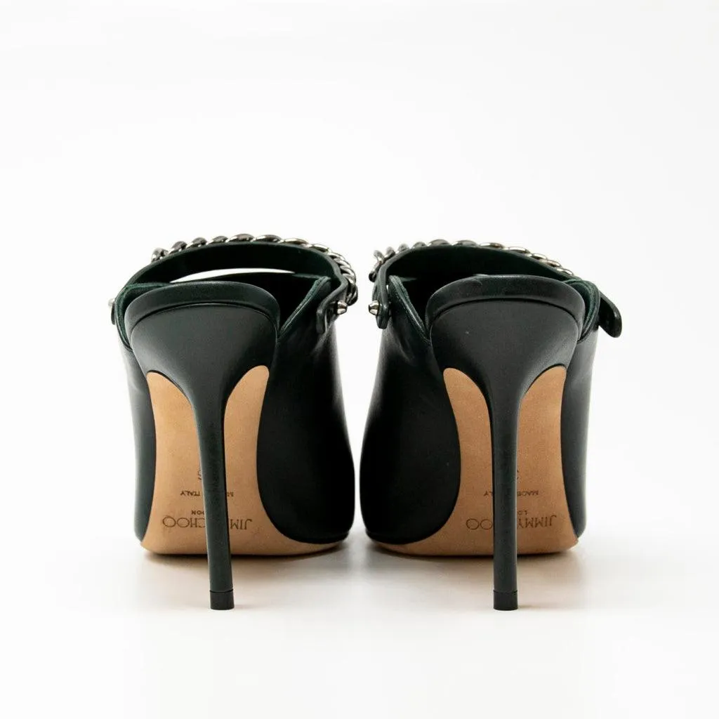 Jimmy Choo Green Lexx Mules 36