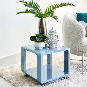 Lacquer Square Gray Side Table