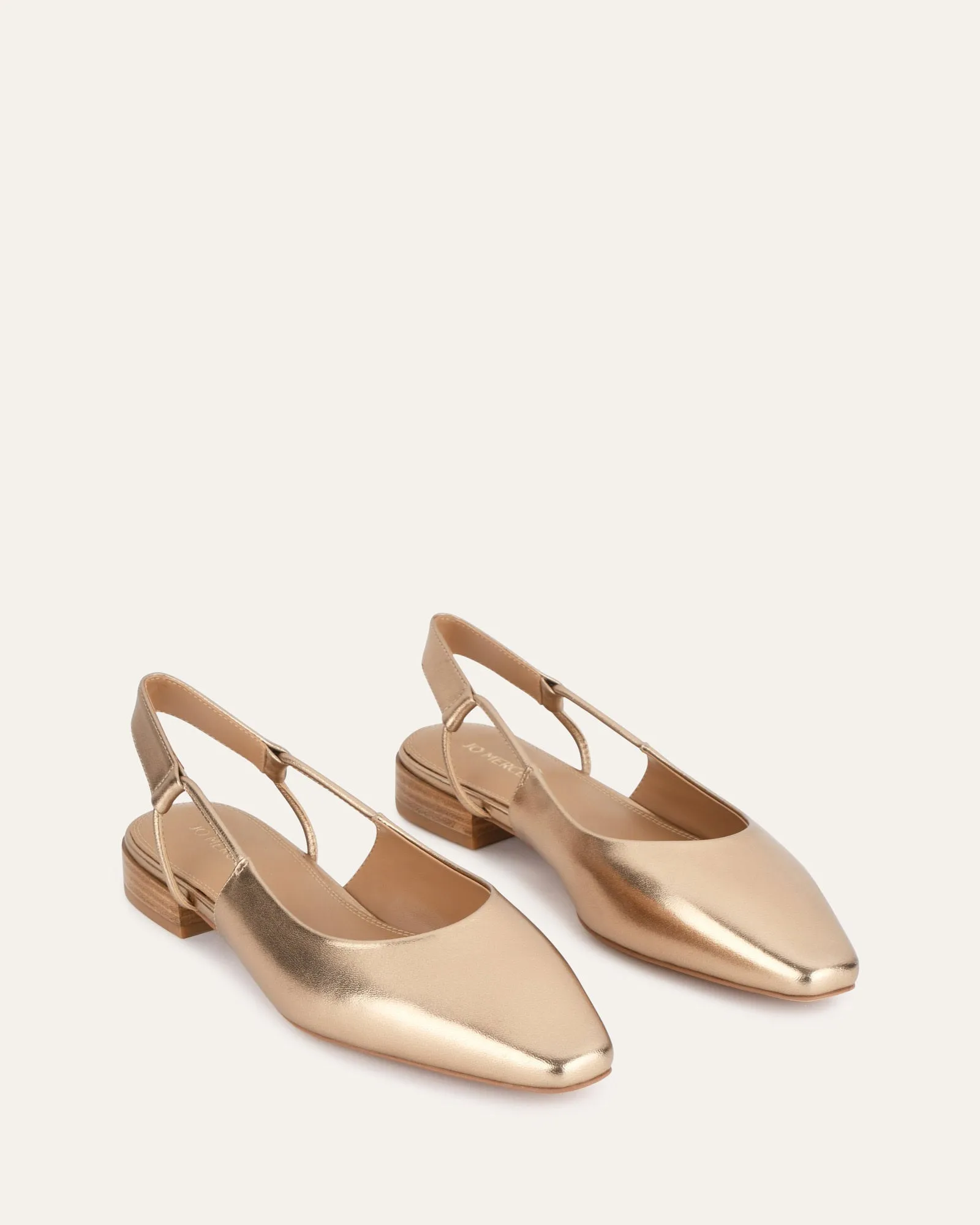 LARISSA DRESS FLATS GOLD LEATHER