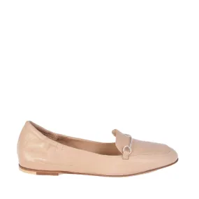 Nude Leather Loafers in Lena Style