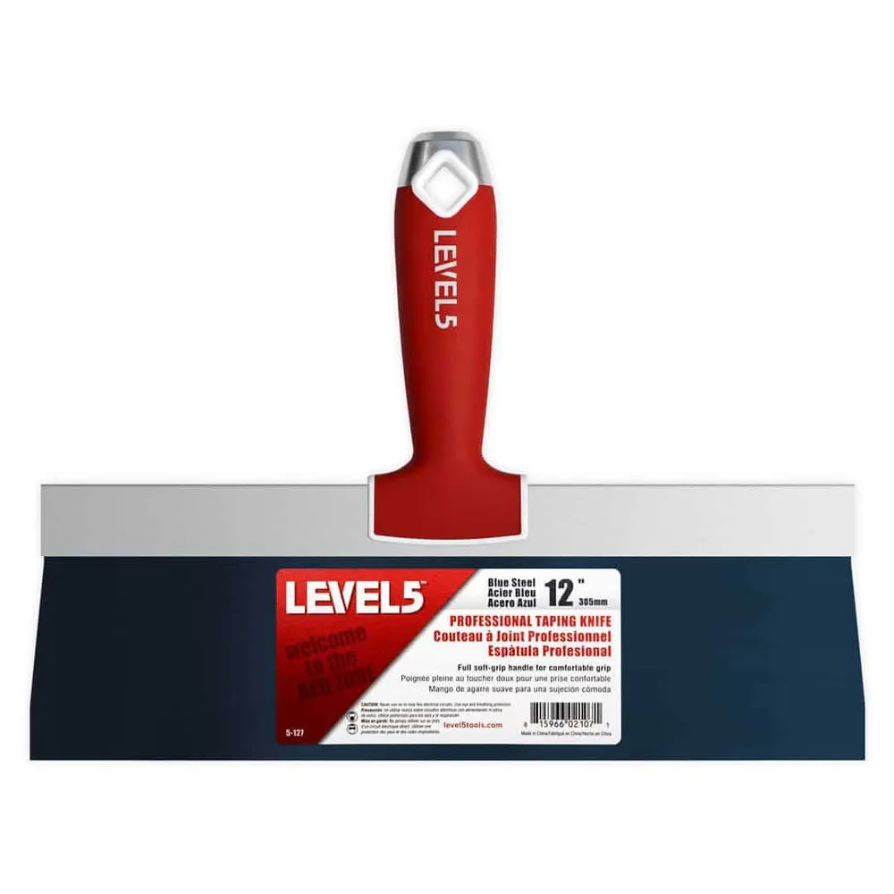 Level 5 Blue Steel Taping Knife - Soft Grip Handle