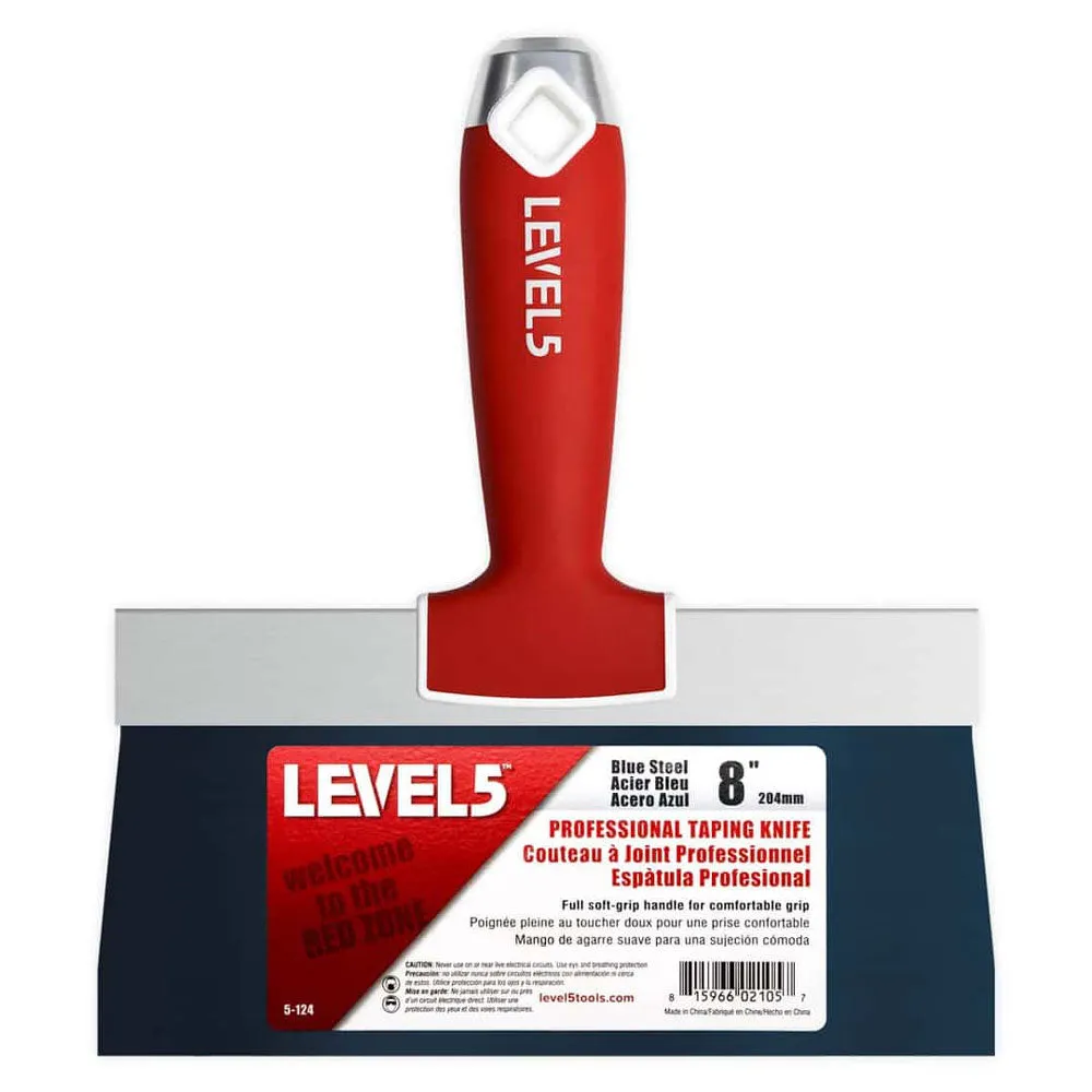 Level 5 Blue Steel Taping Knife - Soft Grip Handle