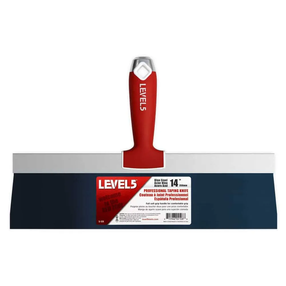 Level 5 Blue Steel Taping Knife - Soft Grip Handle