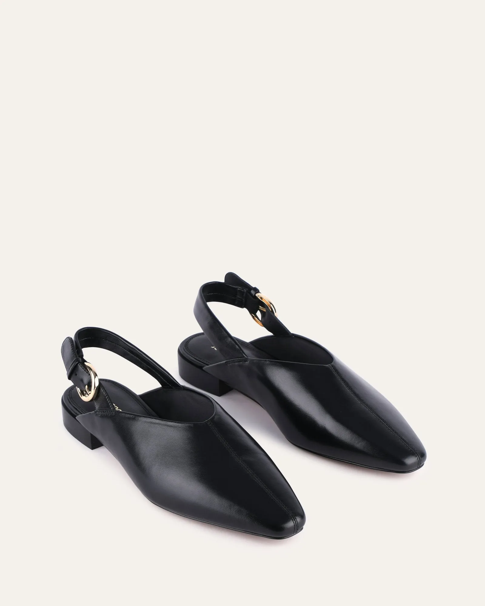 LILLIAN CASUAL FLATS BLACK LEATHER