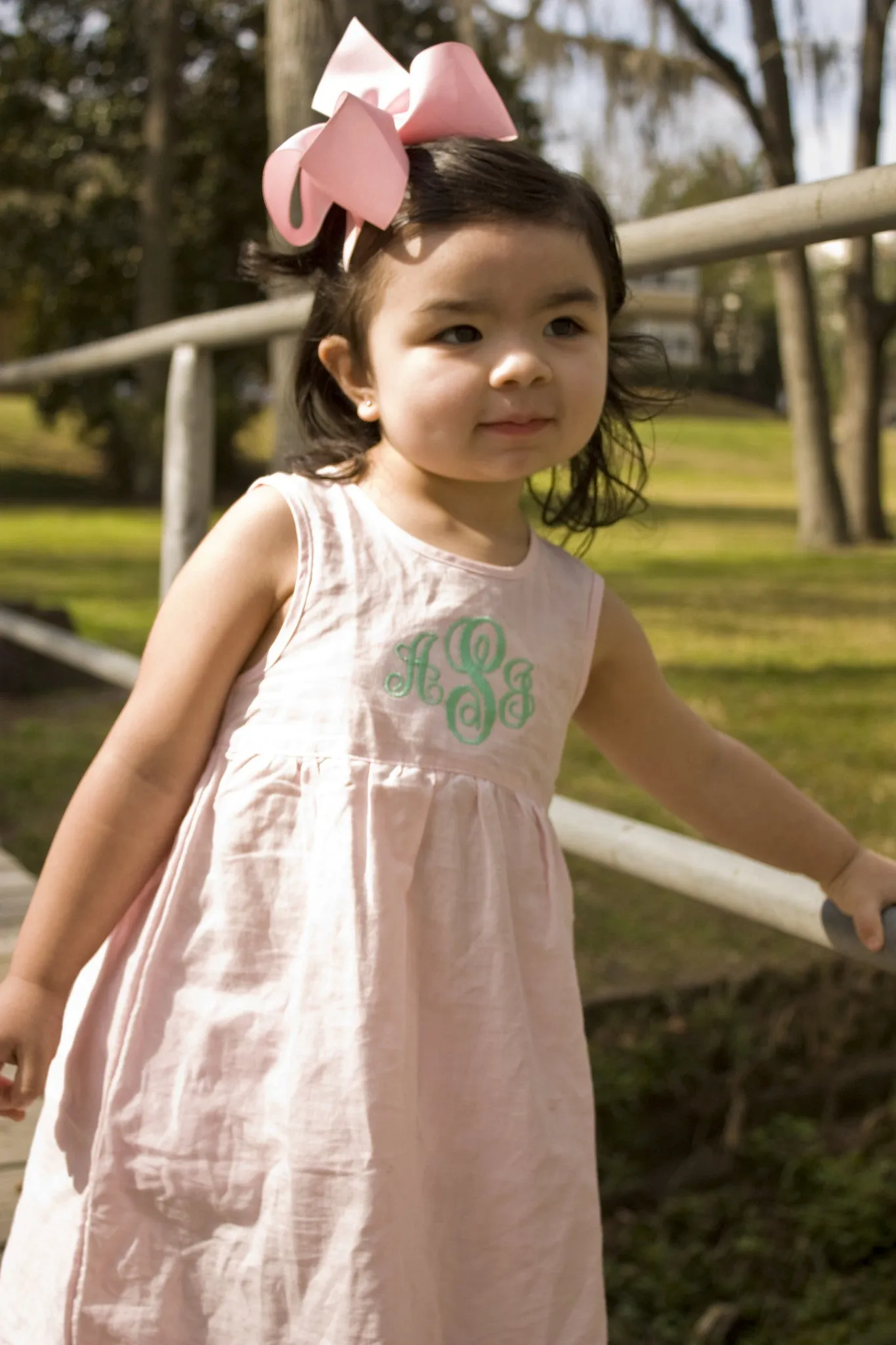 Linen Dress with Floral Design