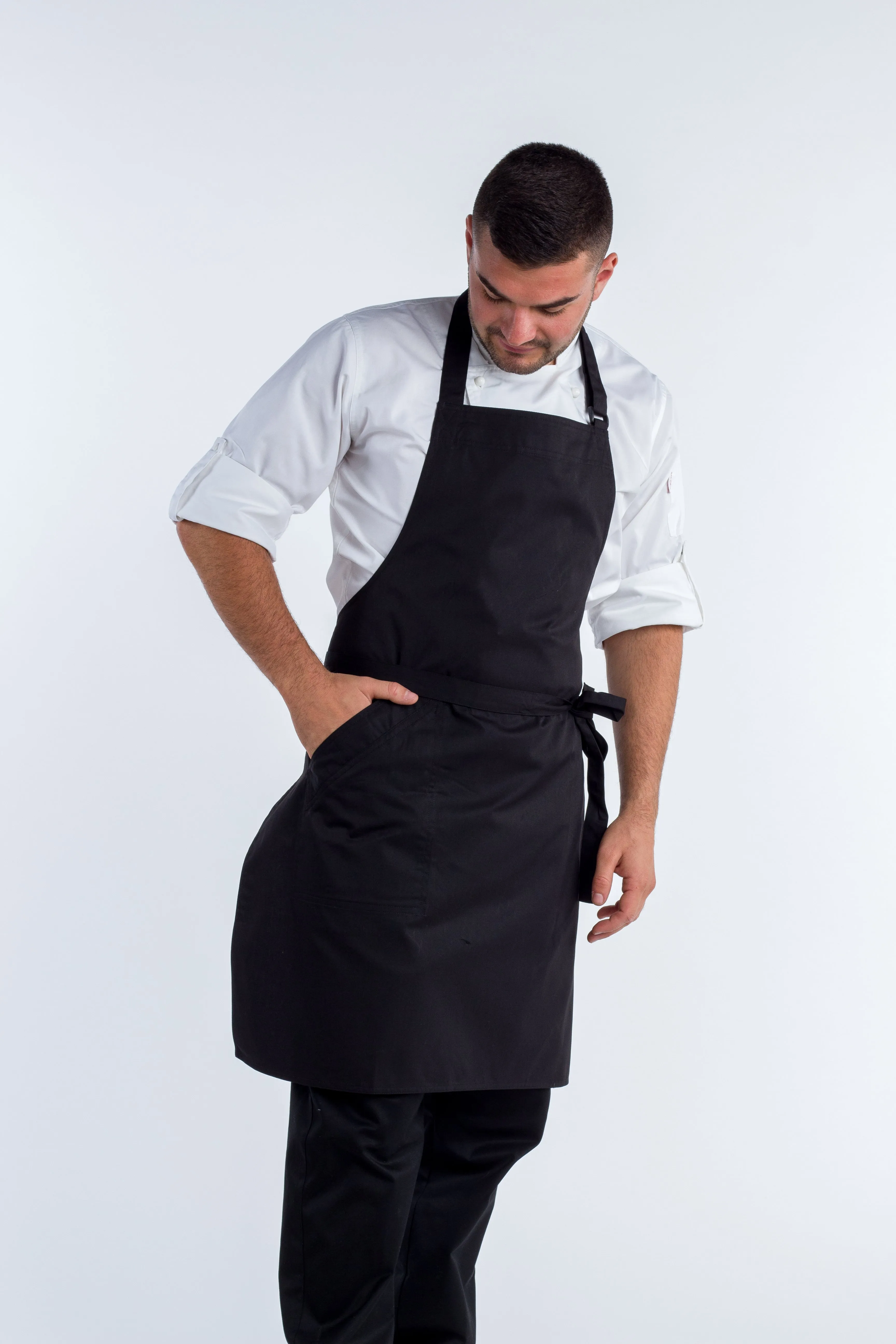 Locky Black Bib apron medium size