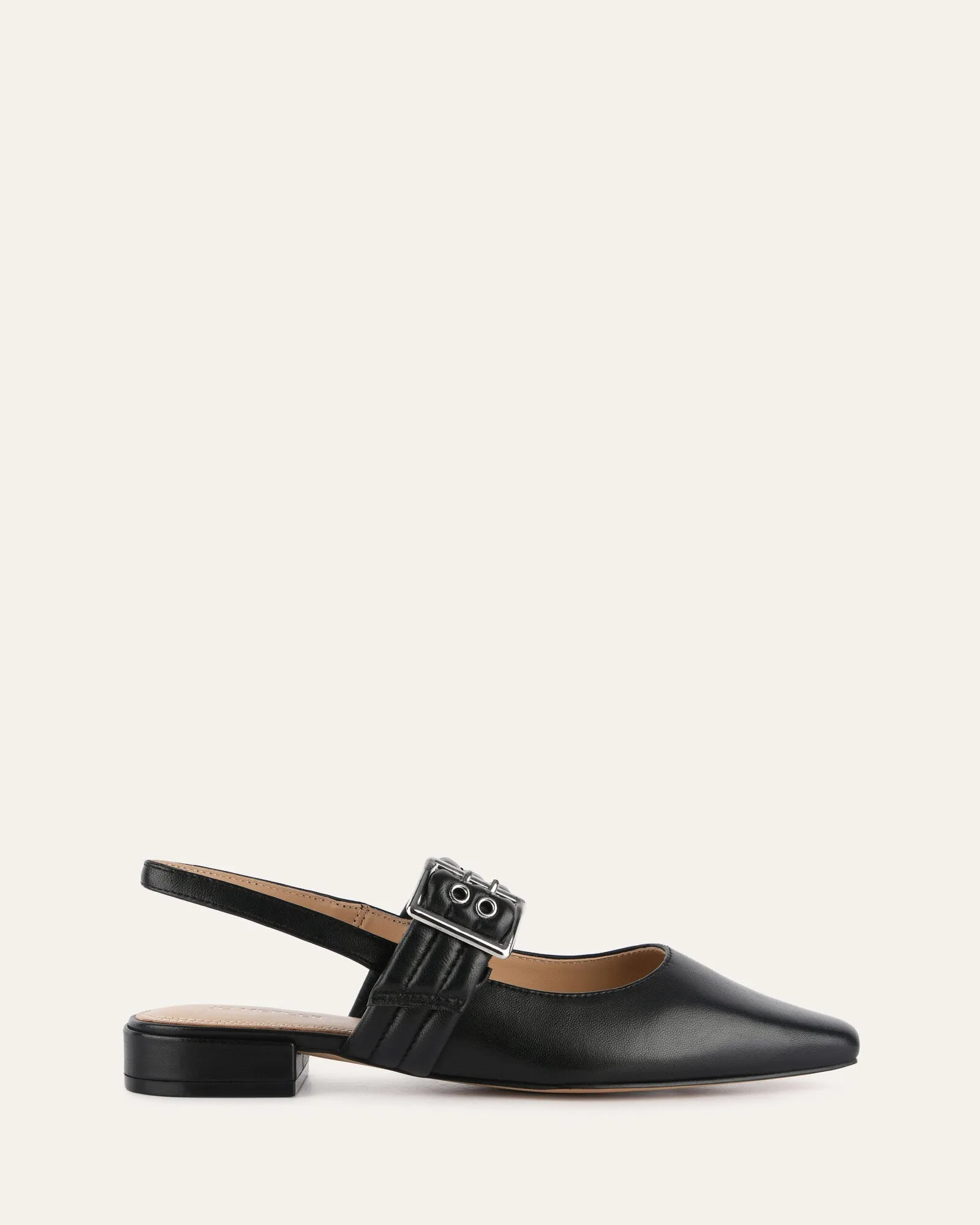 LONDON CASUAL FLATS BLACK LEATHER