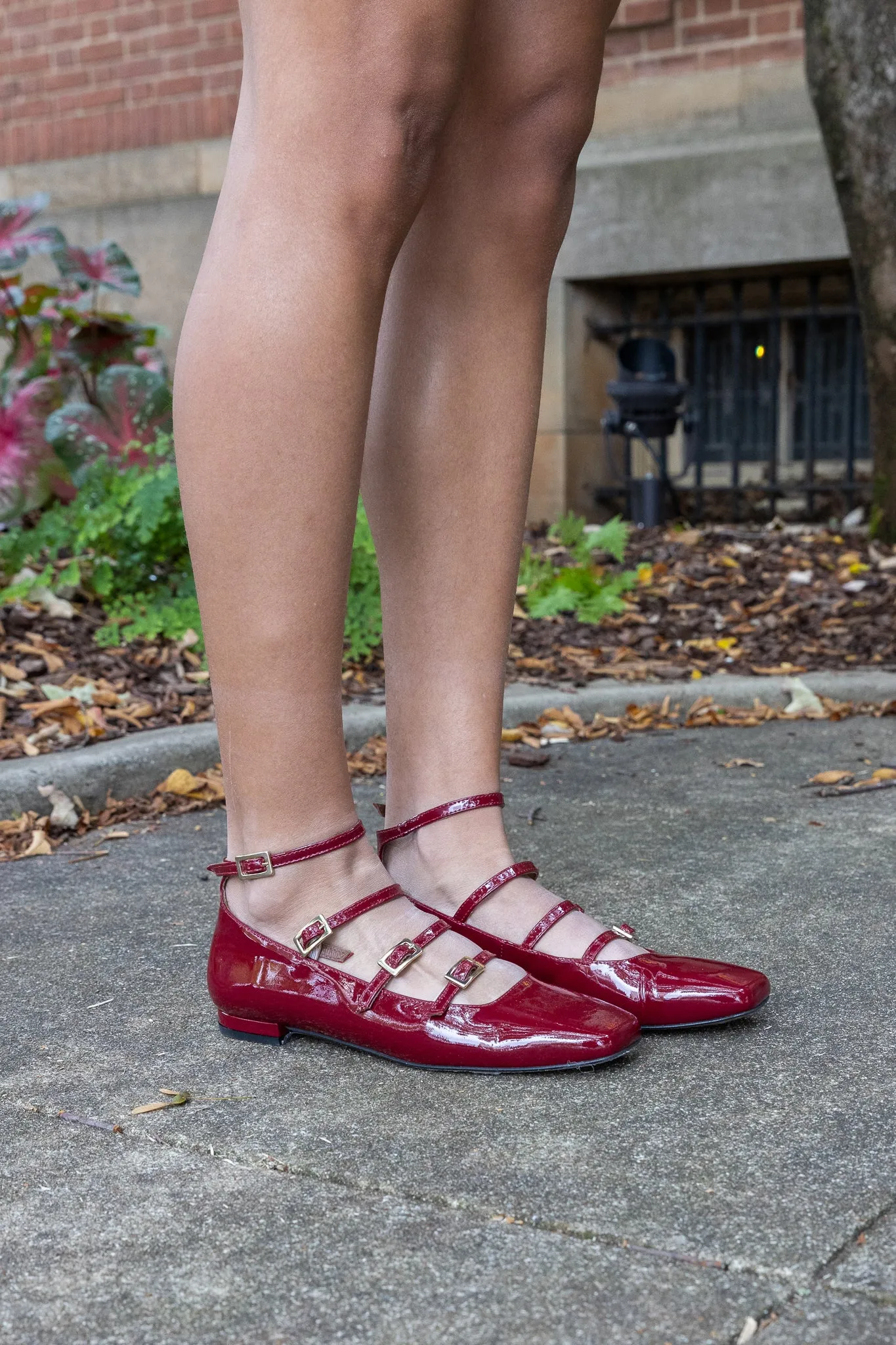 Luke Onix Wine Burgundy Leather Ballet Flats