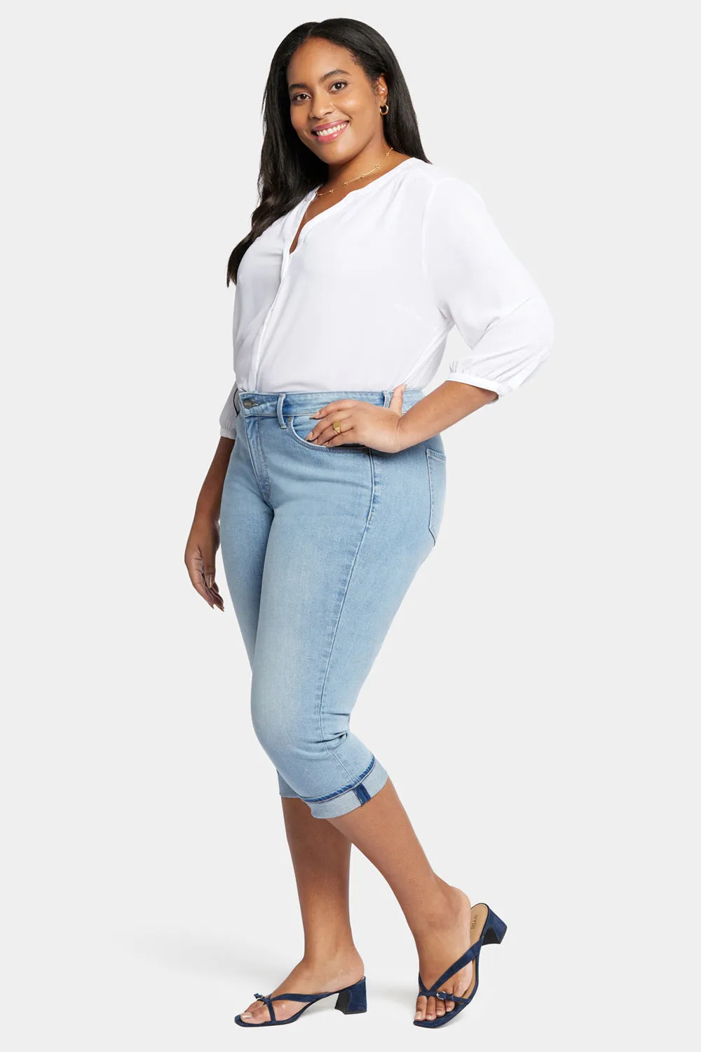 Marilyn Straight Crop Jeans In Plus Size - Afterglow