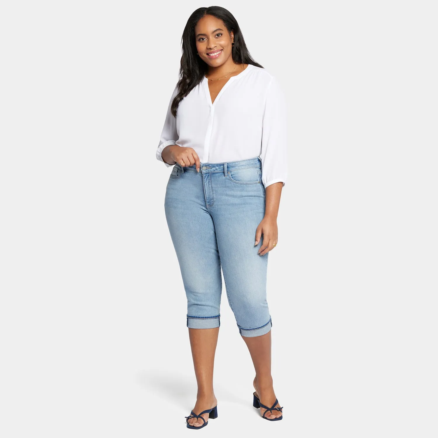 Marilyn Straight Crop Jeans In Plus Size - Afterglow