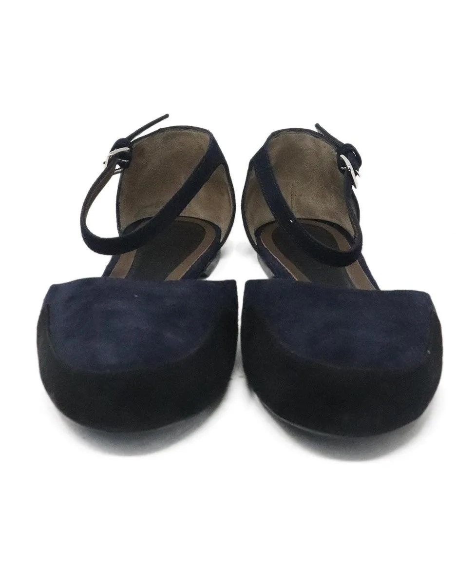 Marni Navy & Black Suede Flats sz 9