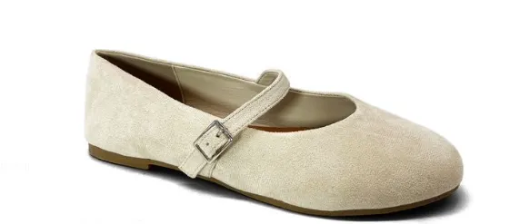 Marsali Beige Suede Ballet Pumps