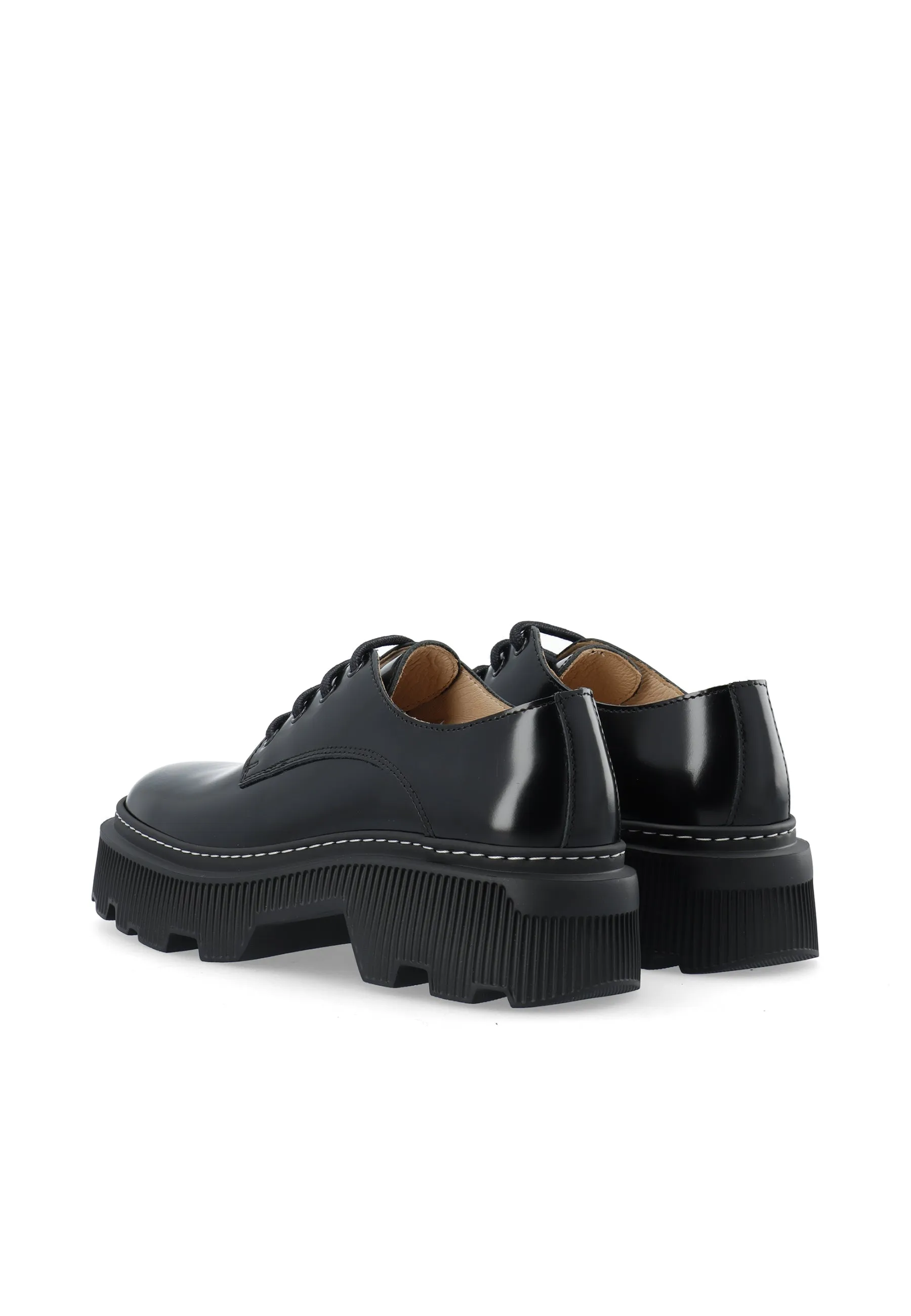 Black Maryl Derby-Style Leather Shoe for Women