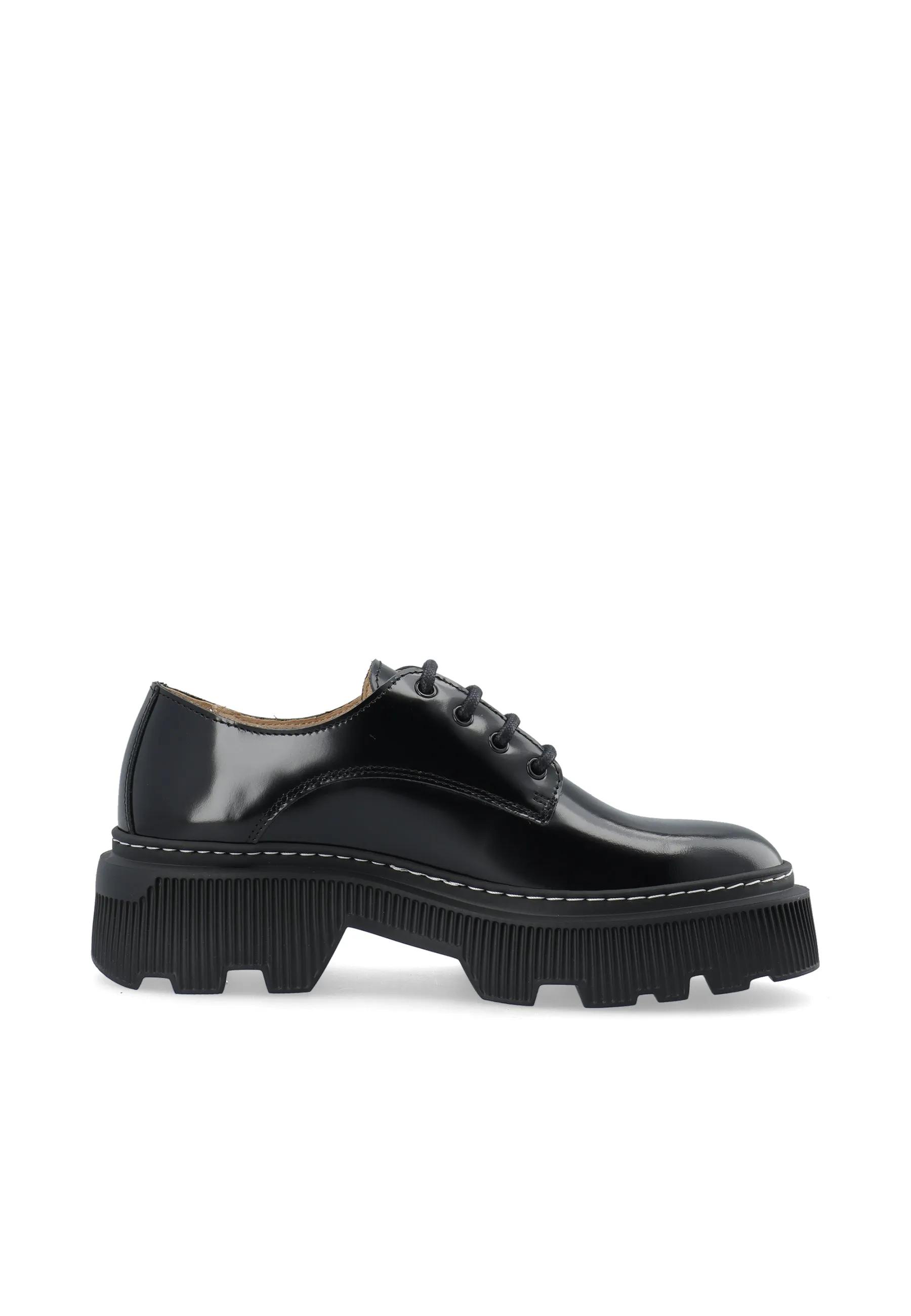 Black Maryl Derby-Style Leather Shoe for Women