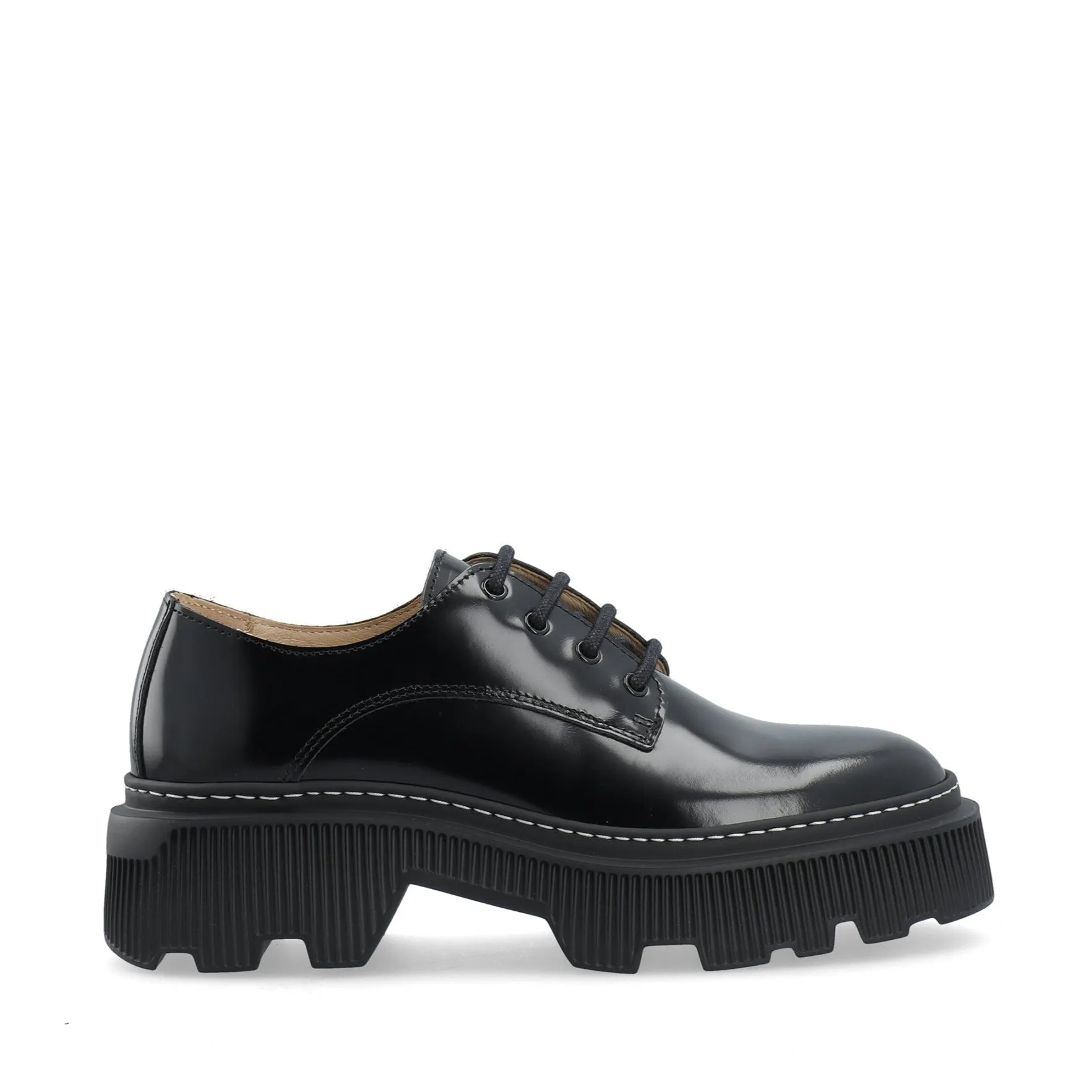 Black Maryl Derby-Style Leather Shoe for Women