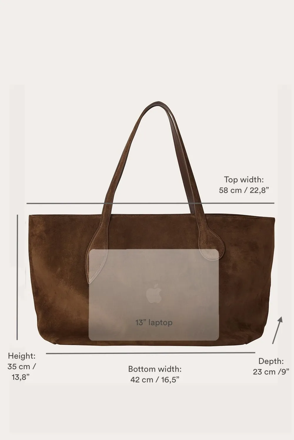 Mega Sprout Tote Rhum Suede