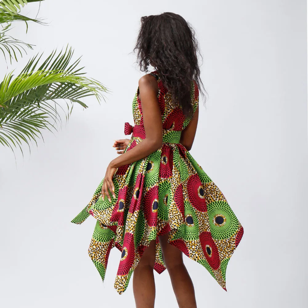 MELODY BELTED SKATER DRESS AFRICAN ANKARA PRINT