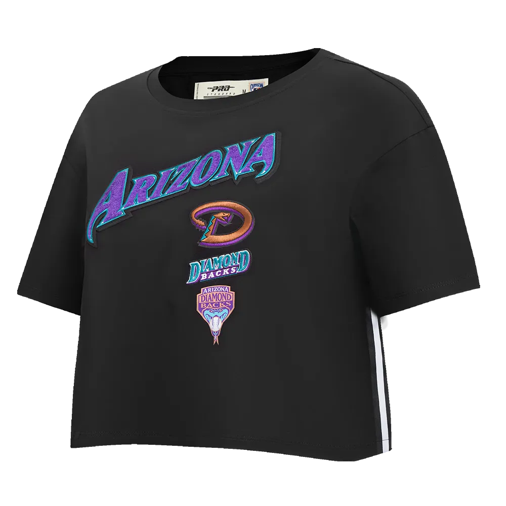 MLB ARIZONA DIAMONDBACKS RETRO CLASSIC WOMEN'S BOXY TEE (BLACK)