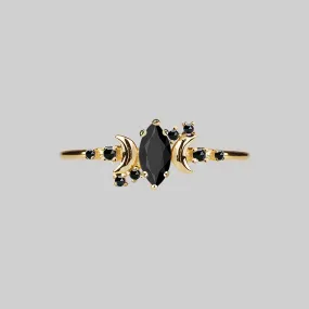 MOONDANCE. Black Spinel Gold Ring