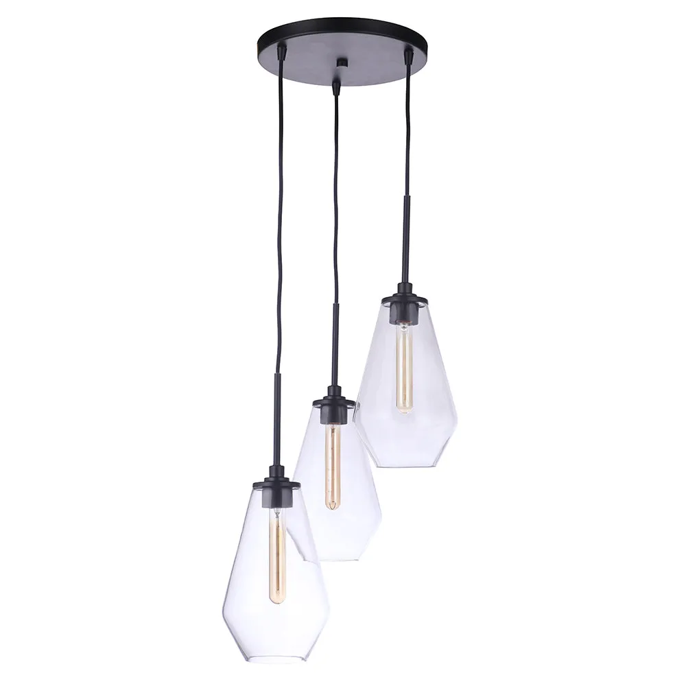 Nimbus 3 Light Pendant - Black