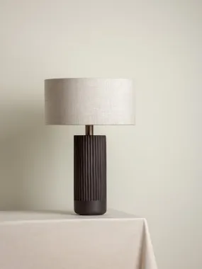 Nitara - chocolate ribbed concrete table lamp