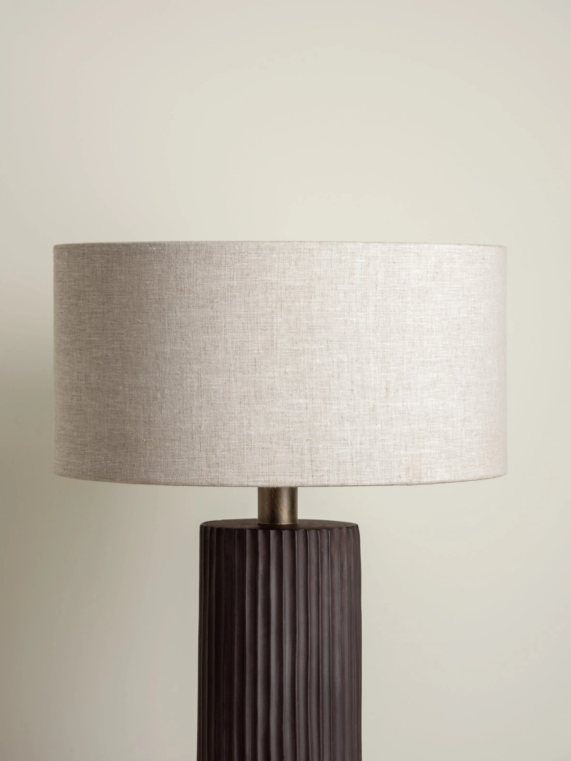 Nitara - chocolate ribbed concrete table lamp