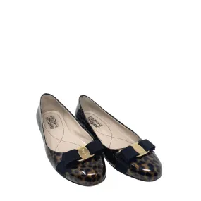 Salvatore Ferragamo Cheetah Patent Leather Bow Flats- Size 9