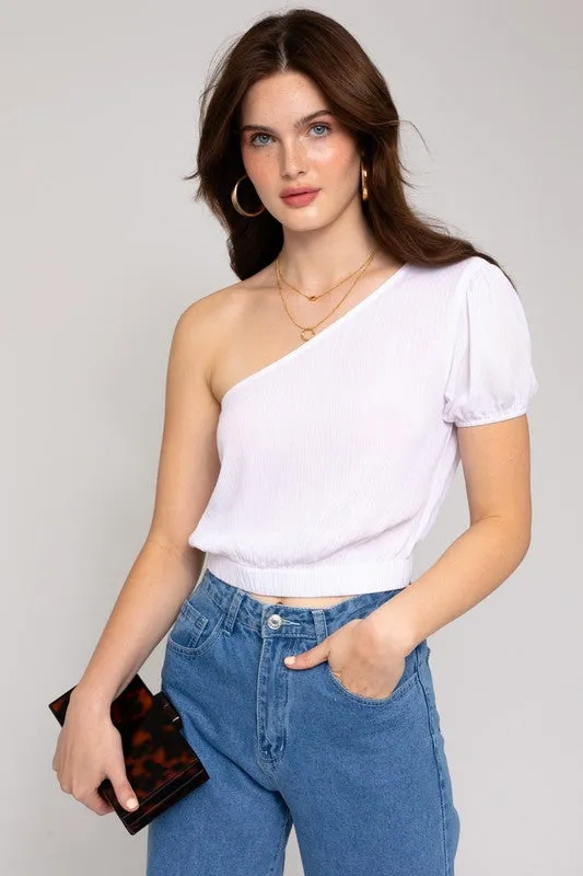 S/S ONE SHOULDER TOP