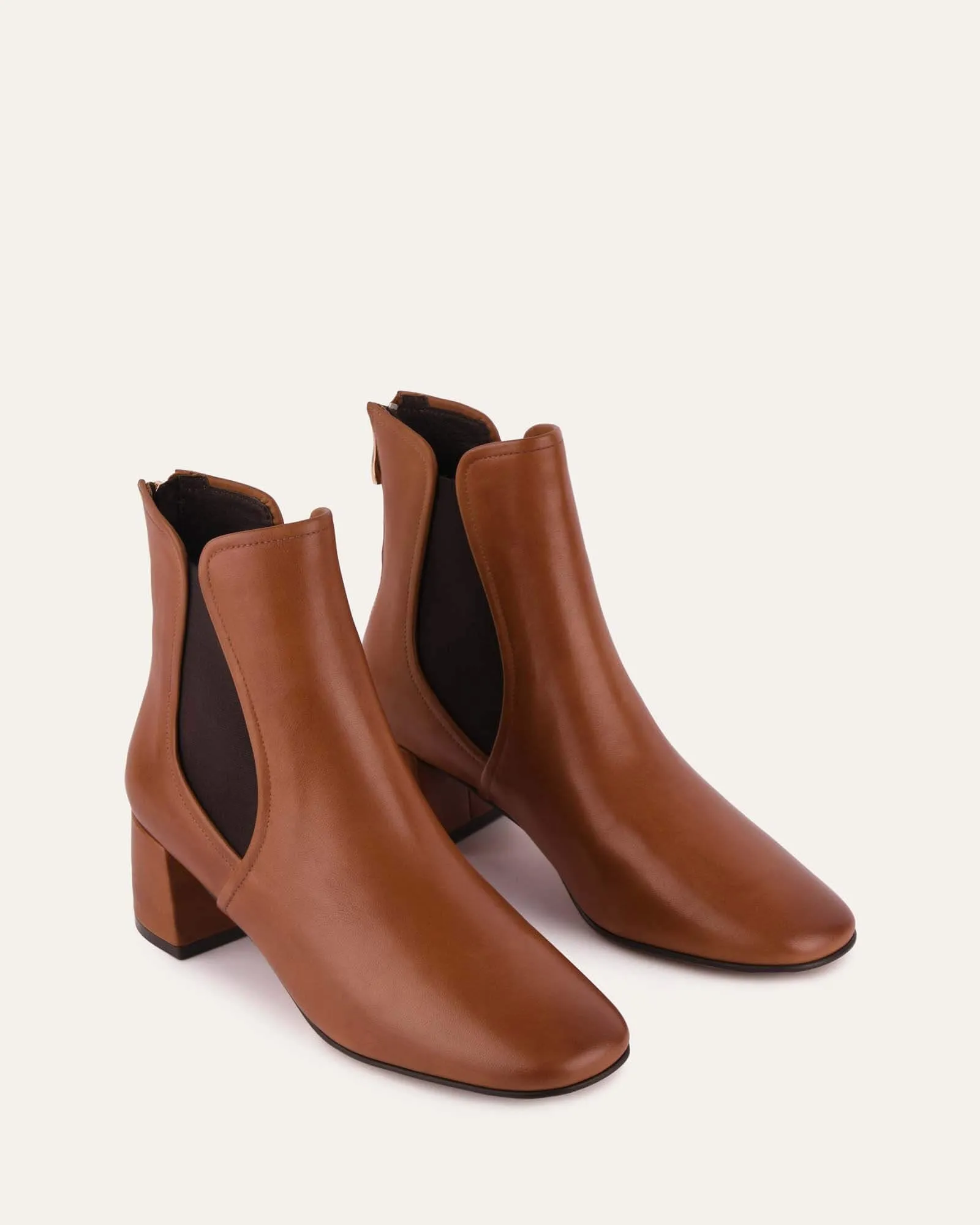 STEVIE MID ANKLE BOOTS TAN LEATHER