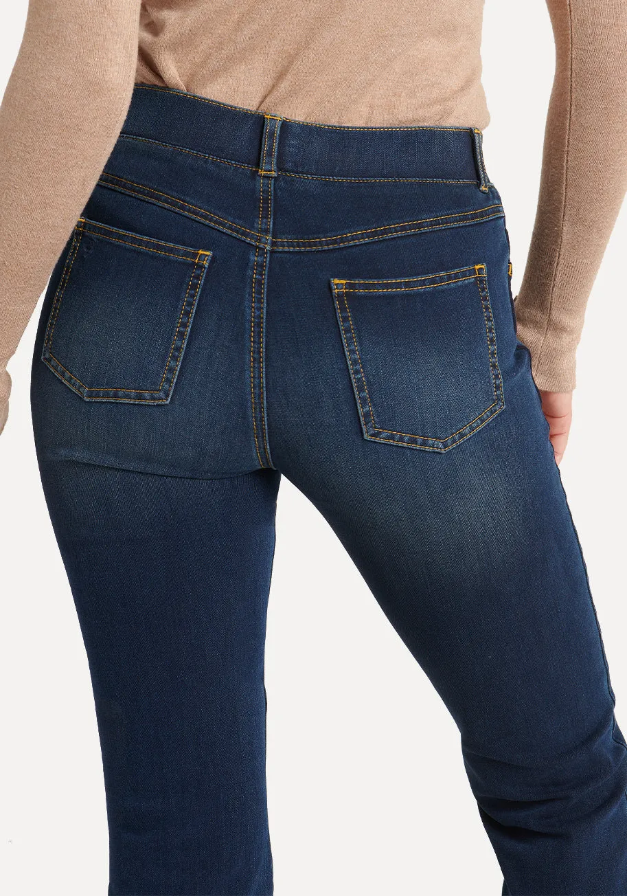 Straight-Leg | 4-Pocket Betabrand Yoga Denim (Dark Vintage Wash)