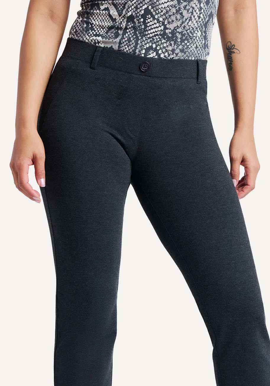 Straight-Leg | Classic Dress Pant Yoga Pant (Charcoal)